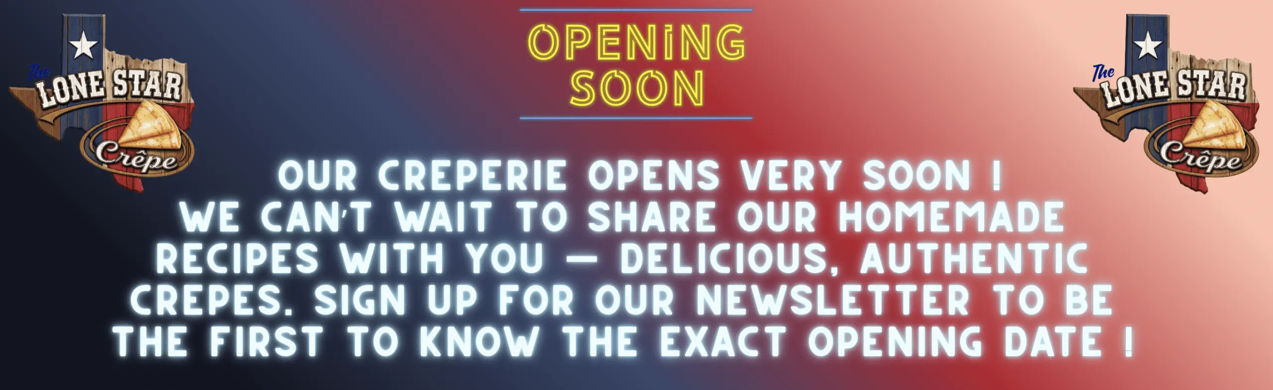 Opening soon - The Lone Star Crepe French creperie Fort Worth